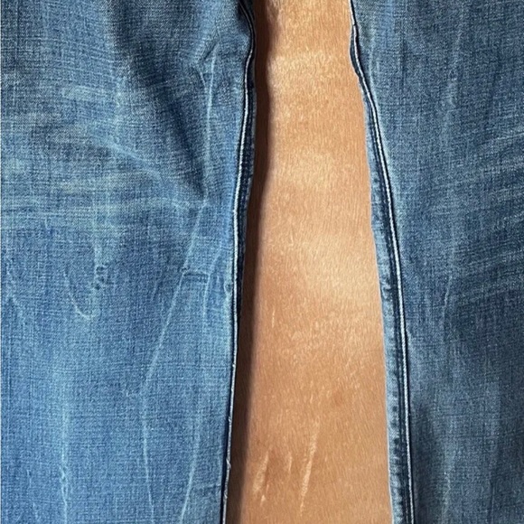 Akko Snap Back Embroidered Eagle Pockets King Of Oneself Distressed Jeans 38x32 - Picture 2 of 12